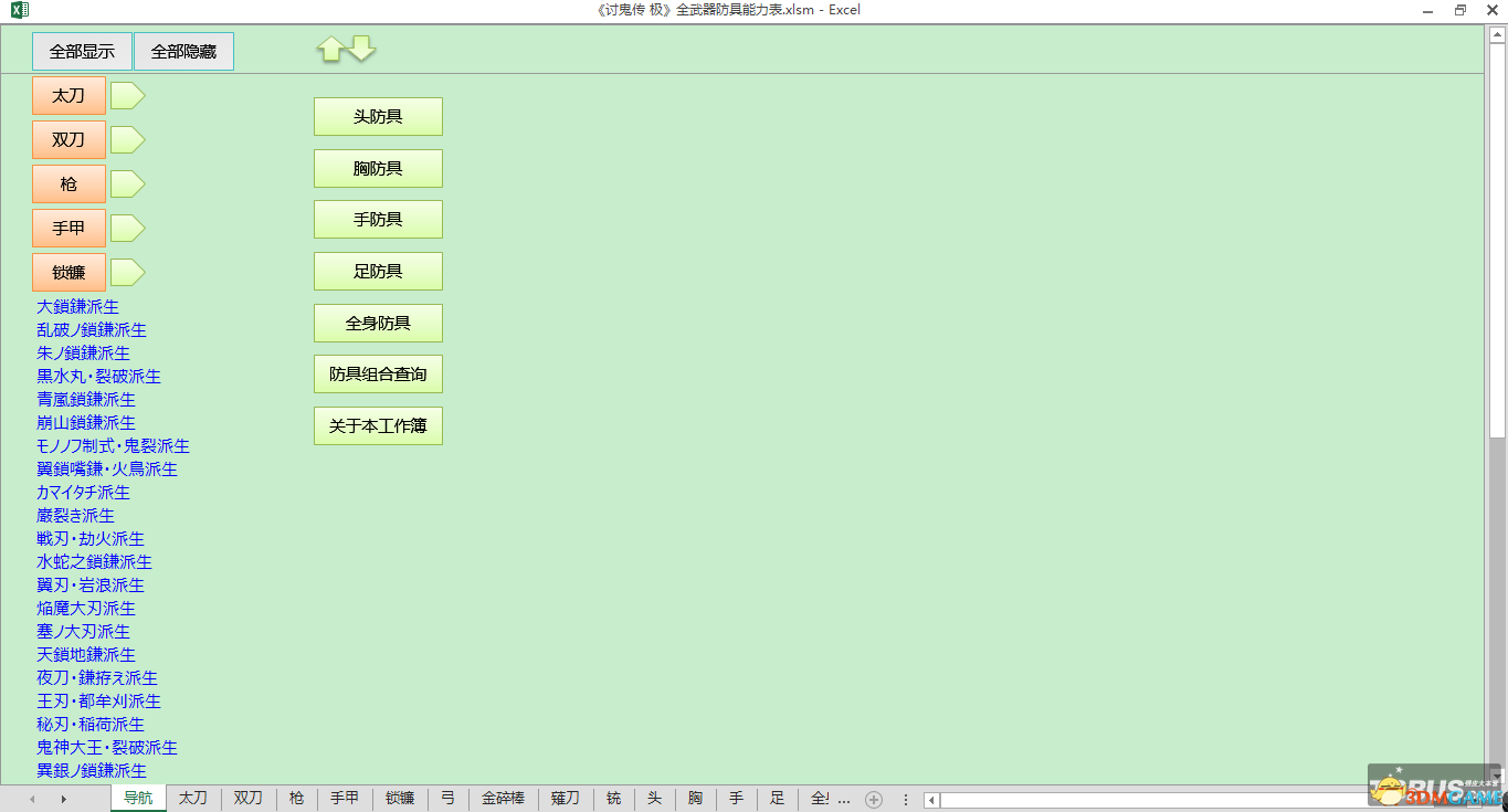 讨鬼传极 全武器防具能力表 升级路线素材组合技能